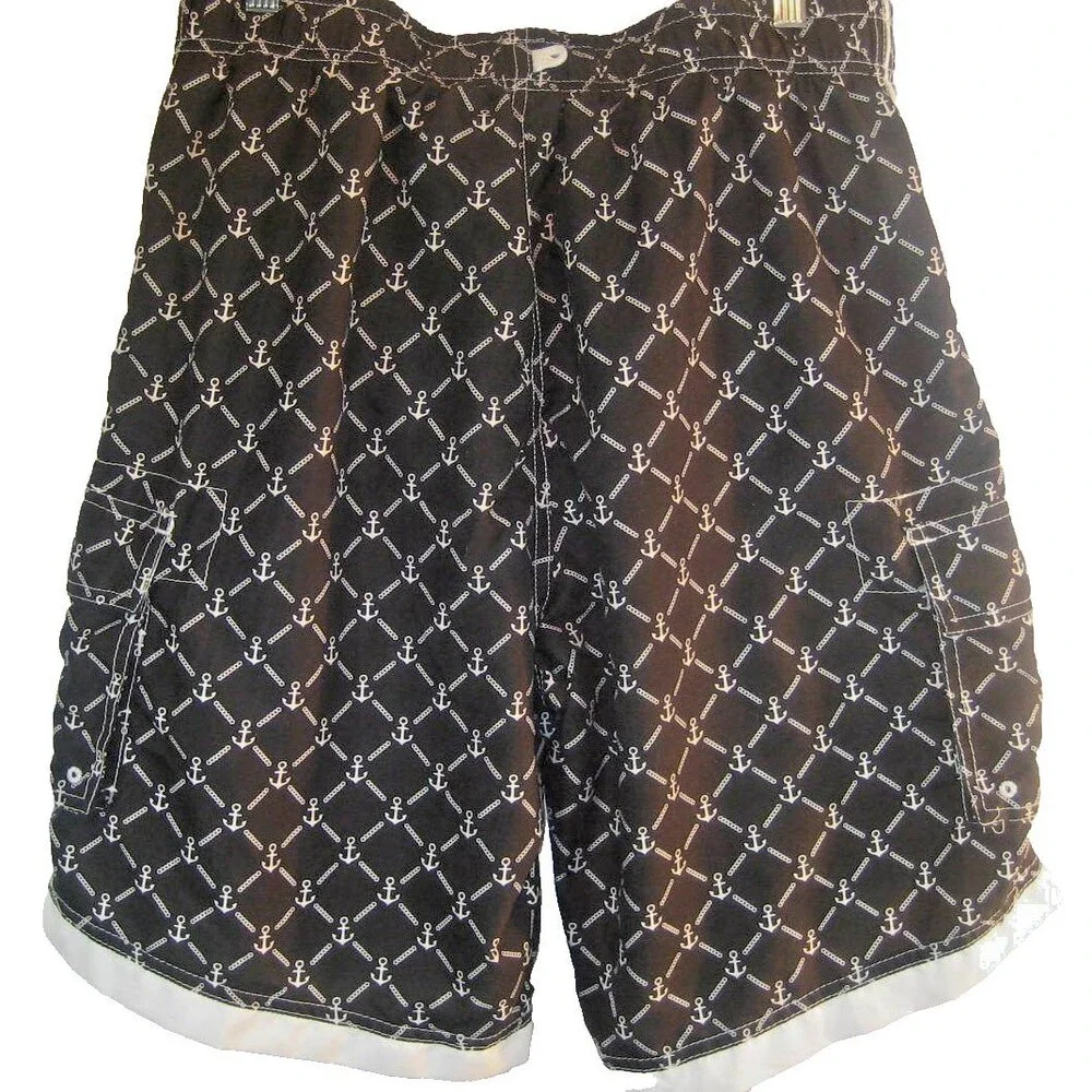 Mens Uzzi Amphibious Black Poly Swim Board Shorts Trunks sz Lg x 10